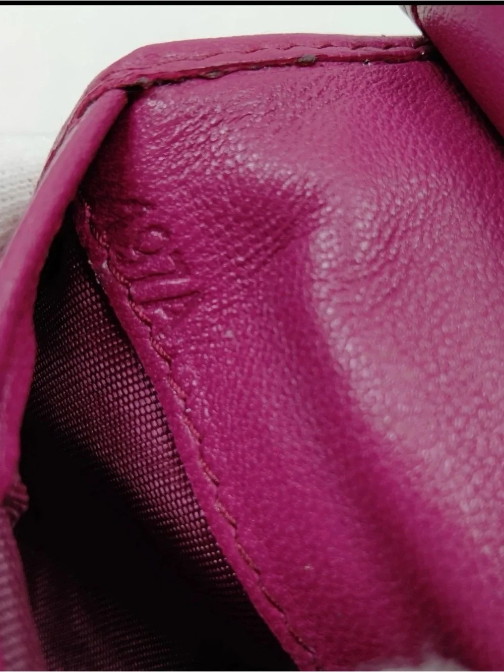 Miu Miu Matelasse Nappa Lambskin Leather Fuchsia Purple Trifold Wallet